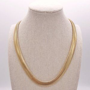 VTG Gold Tone Herringbone Chain Necklace 18.5"
